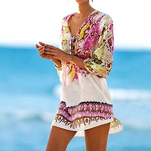 Beach Print Snake Robe