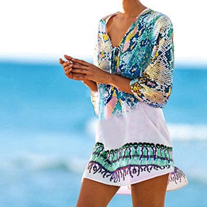 Beach Print Snake Robe